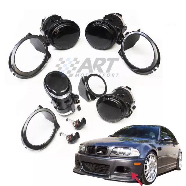 Faros antiniebla para Bmw E46 con parachoques M3 acabado oscurecido homologado