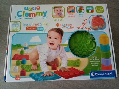 Bebe 6-36 mois 8 blocs de construction Clemmy Soft Clementoni 8 Tapis eveil sensoriel 