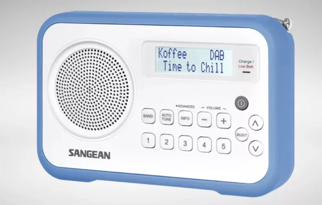 SANGEAN DAB+/FM-RDS Digital Portable Radio+Rechargeable+10 Pre-sets- DPR-67 Blue