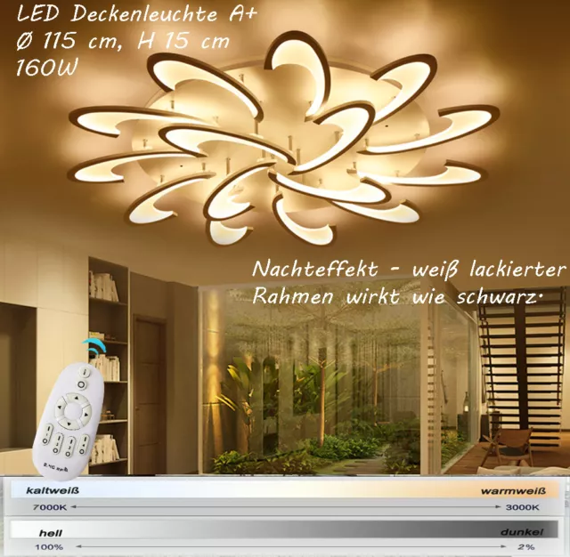 LED Deckenleuchte Fernbedienung Lichtfarbe Helligkeit einstellbar  dimmbar A E1