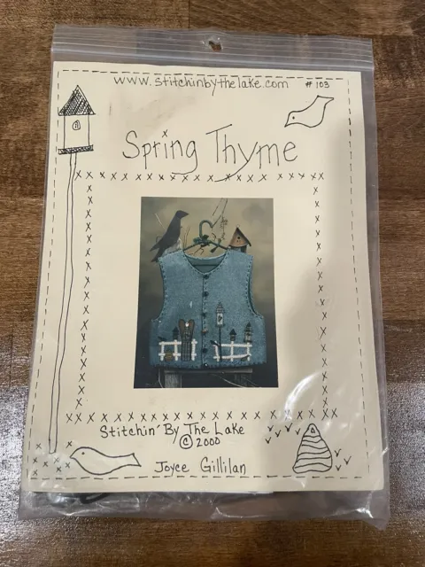 "Kit de tela ""Spring Tomillo"" Puntchin' By the Lake aplique y coser # 103 NUEVO