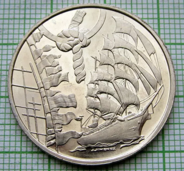 NETHERLANDS 2000 AMSTERDAM SAIL 5 FLORIN TOKEN, Dar Mlodeziezy SAILING SHIP UNC