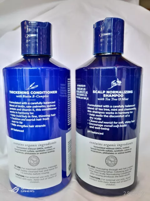 AVALON ORGANICS BIOTIN B COMPLEX THICKENING CONDITIONER and scalp shampoo set 3