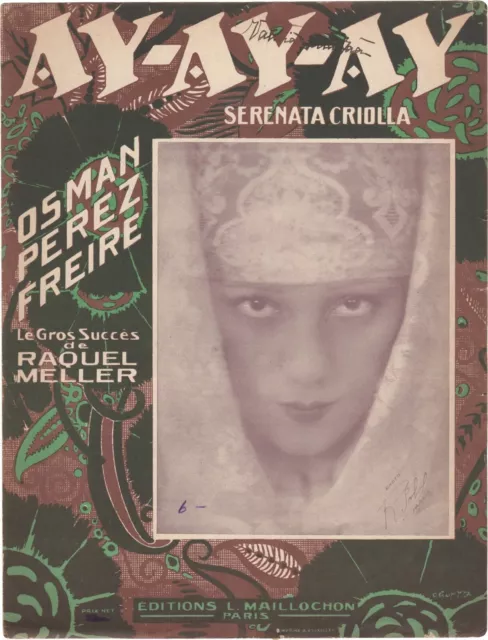 PEREZ FREIRE OSMAN Spartito Illustrato Musica AY-AY-AY Serenata Meller 1920ca