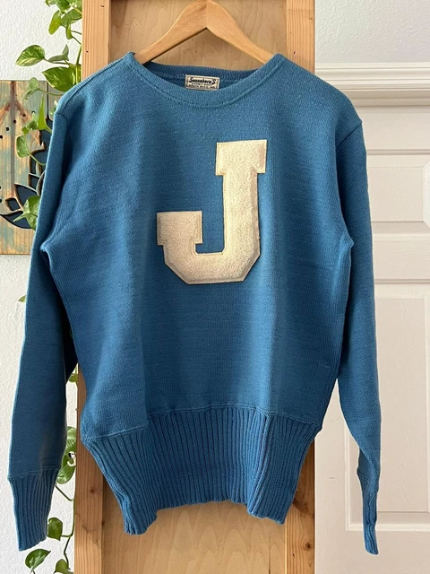 Vintage Or Antique Letterman Wool Sweater Crew Football South Bend Indiana M/L