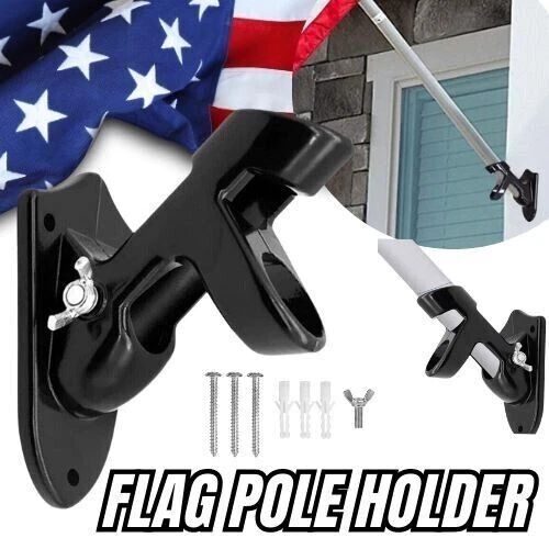 Wall Mounted Flag Pole Holder-Two-Position Mounting Bracket with Hardwares