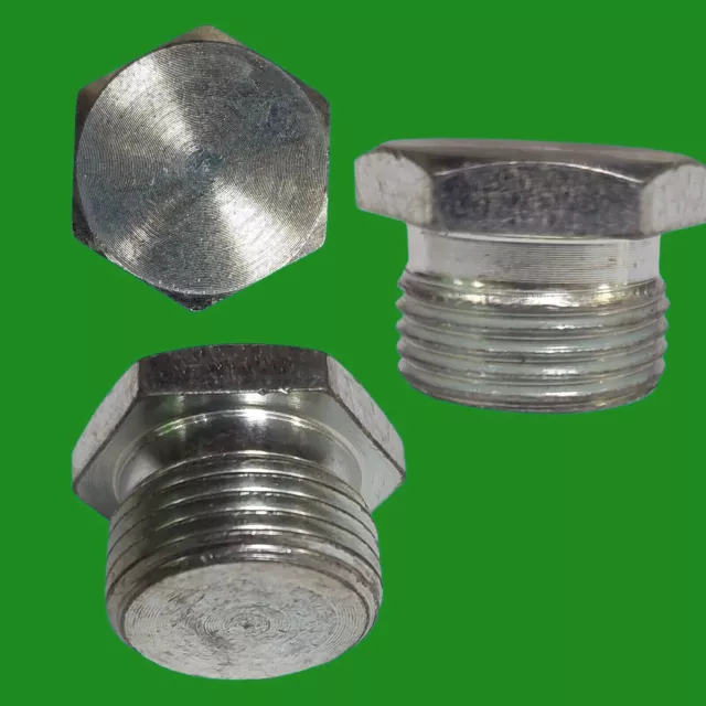 6x 20mm BZP Galvanised Hexagon Stop Plugs Blanks for Electrical Conduit