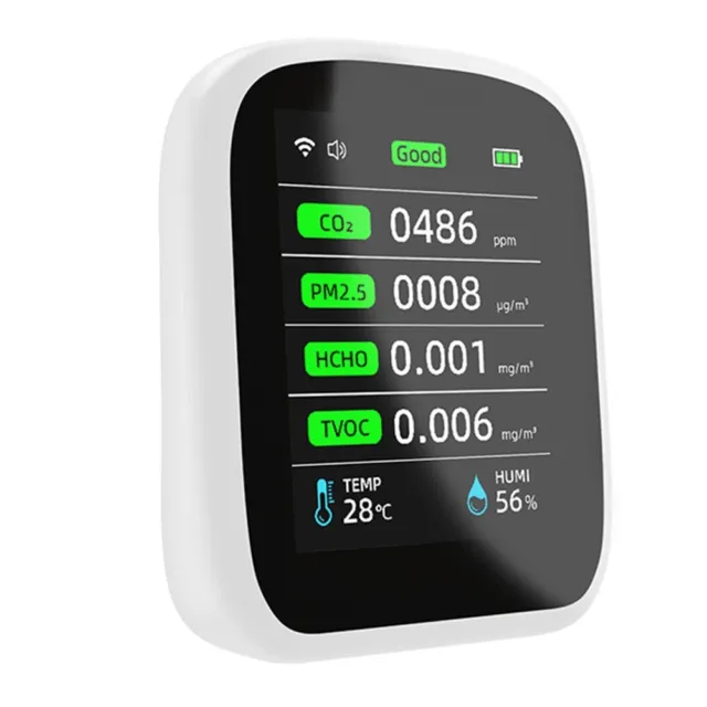 Monitor qualità aria smart home con sensore CO2 NDIR e connettività WiFi