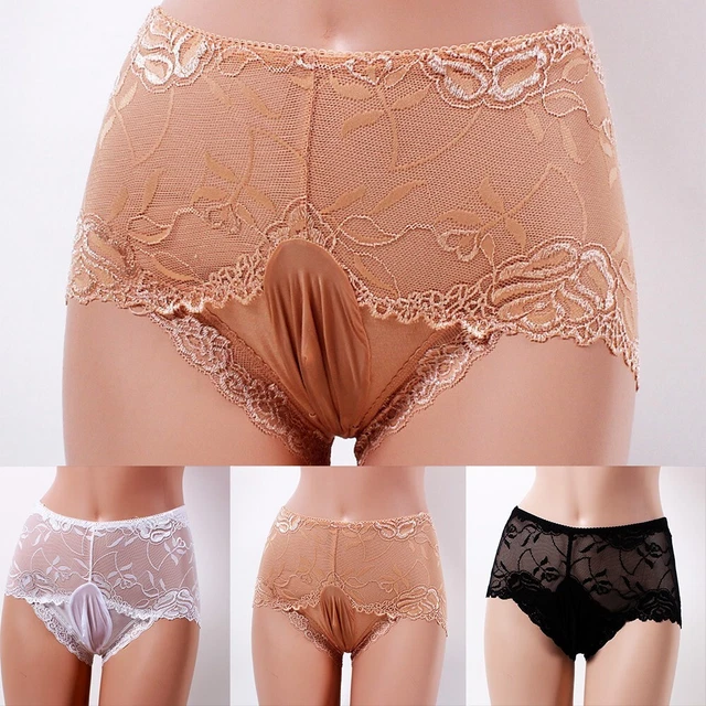 US Lace Lingerie Men's Sissy Thongs G-String Bulge Pouch Panties Bikini Briefs E - Foto 5