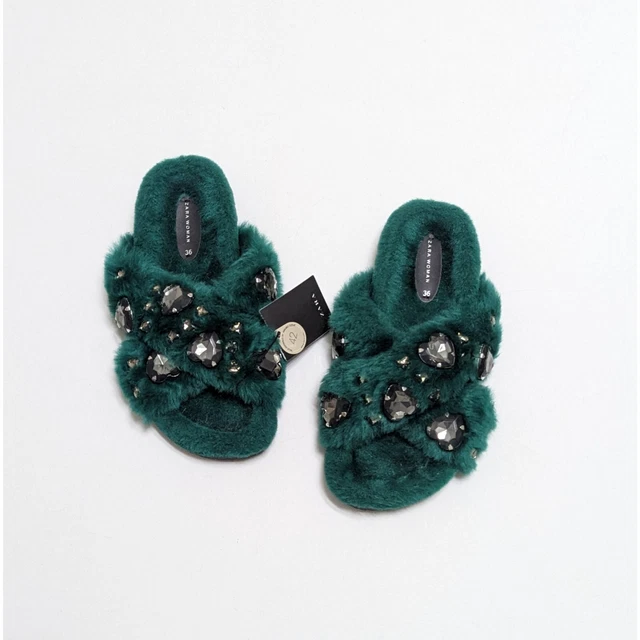 Faux fur slippers zara deals