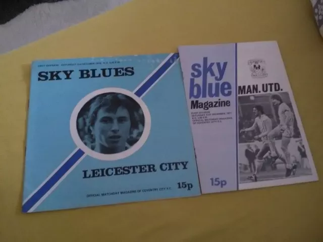 Coventry city v Leicester city 76/77 div 1+ Manchester United 77/78 div 1 progs