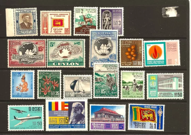 Ceylon. A small collection of vintage mint lightly hinged stamps
