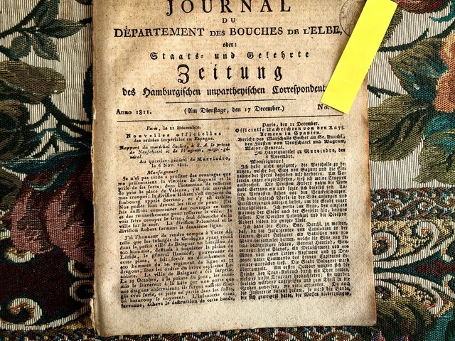 1811 Zeitung  Hamburg 201 Krieg in Spanien Valencia Katalonien Sevilla