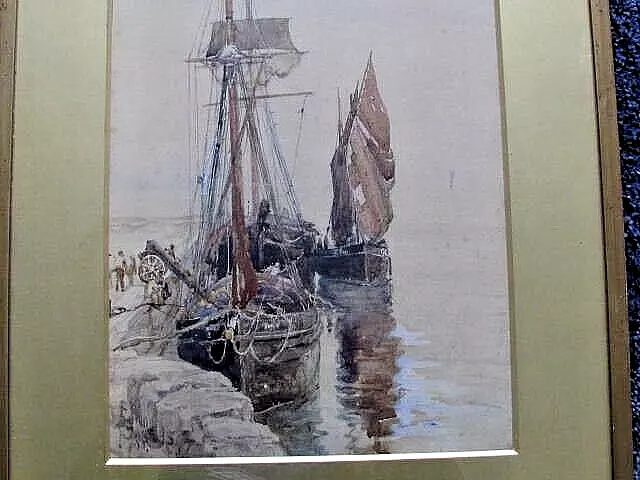 isle of man watercolour Port St.Mary by E.Jennings