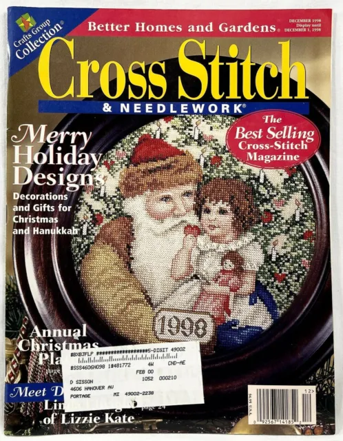 Diciembre 1998 BH&G Revista de punto de cruz y agujas 11 proyectos Navidad de colección 11159