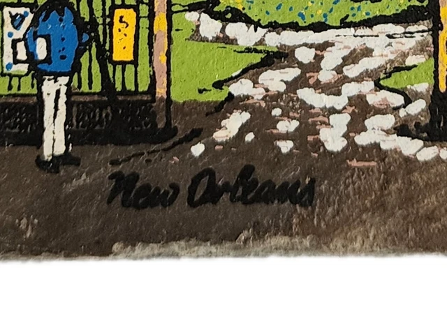 Vintage New Orleans Roof Tile Jackson Square Andrew Jackson Monument Handpainted 4