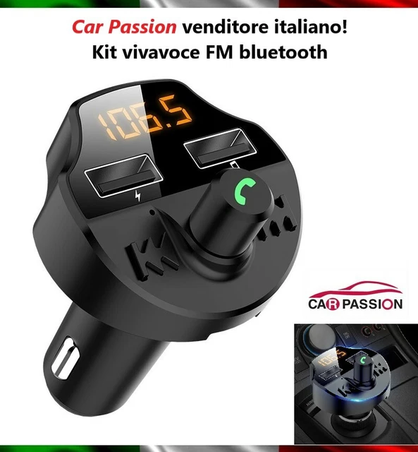 PolarLander Kit Voiture 4 En 1 - Transmetteur FM Bluetooth Mains Libres + Lecteur MP3 USB SD + Chargeur 2.5A Noir