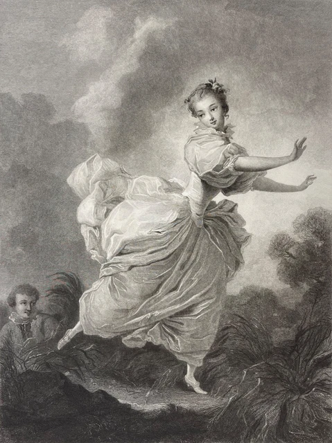 Lithographie danseuse par alphonse lamotte XIX la fuite a dessein | Selency