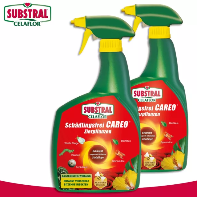 Substral Celaflor 2x 800 ml Schädlingsfrei CAREO Zierpflanzen Blattlaus Spinnmil