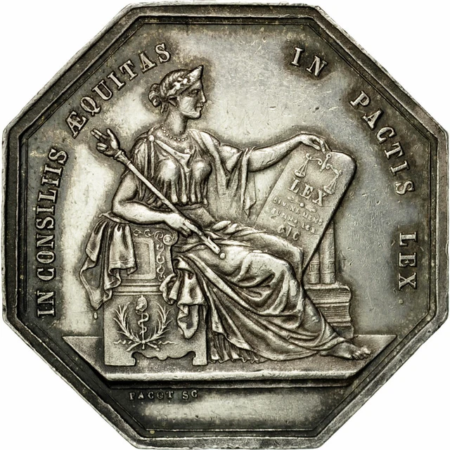 [#554835] France, Jeton, Chambre des Notaires d'Angers, Pacot, SUP+, Argent, Ler