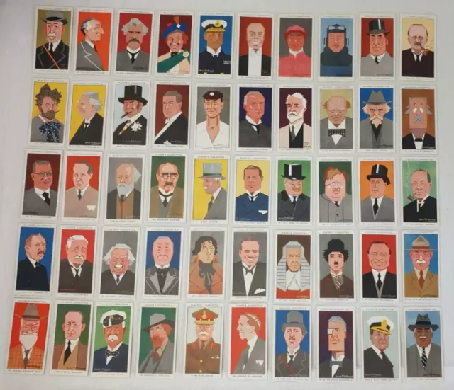 Player's Cigarette Cards Complete Set Straight Line Caricatures