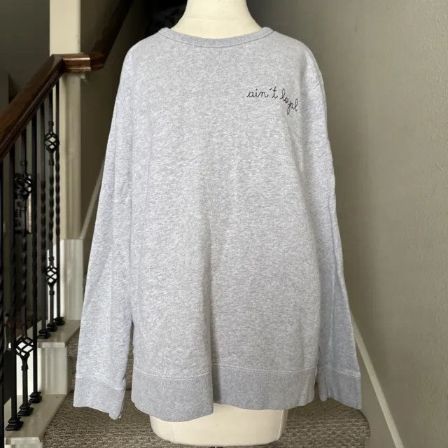 Maison Labiche X-Large Gray “ain’t loyal” Luxury Sweatshirt Black Logo Cotton