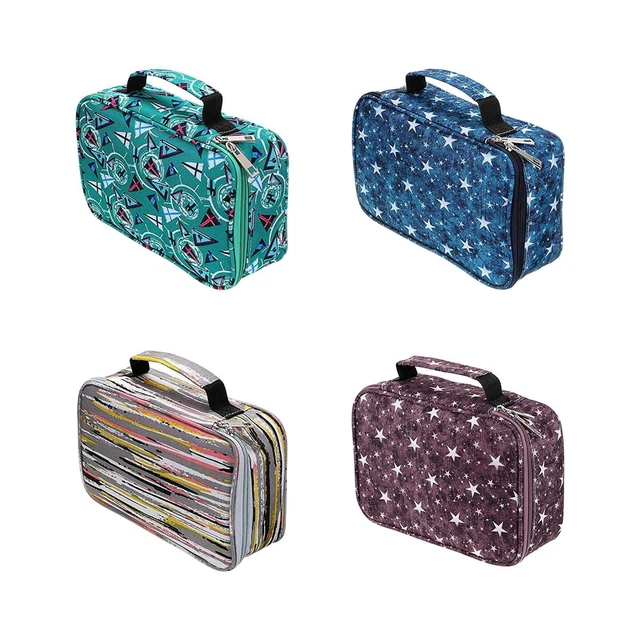 Lona Color Lona Estuche Lápiz Portátil Cremallera Soporte Lápiz Organizador Bolso