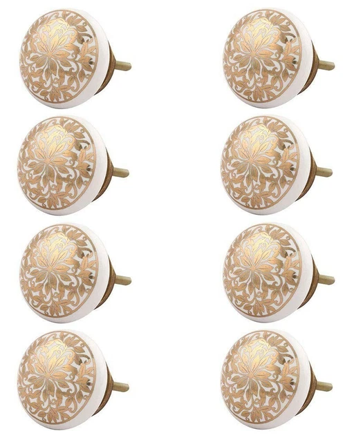 Céramique Porte Poignées Boutons Pour Tiroir Commode Armoire - Set De 8 (Doré) 2