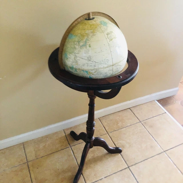 Vtg 12 Inch cram's imperial world Globe Floor Standing Topographic 39"H