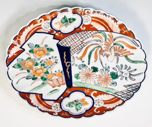 Antique 19th Century Japanese Porcelain Imari Oval Platter Plate