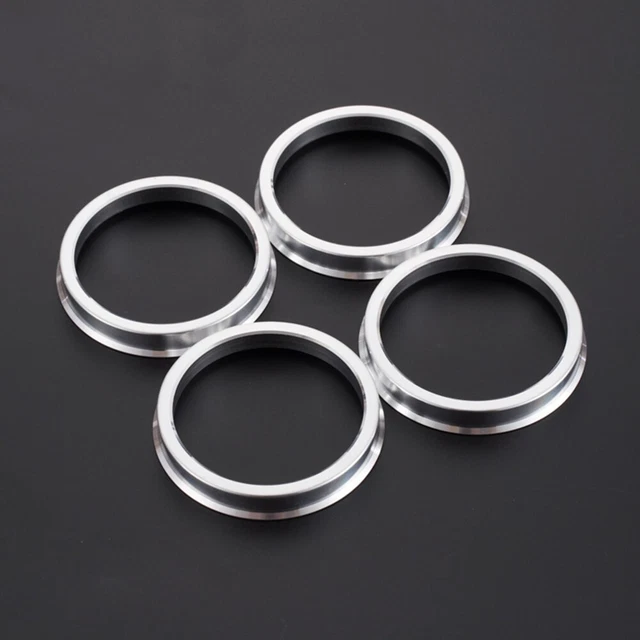 Brand New 4PCS Hub Centric Rings Aluminum Alloy Silver Tone OD=73.1mm ID=70.6mm