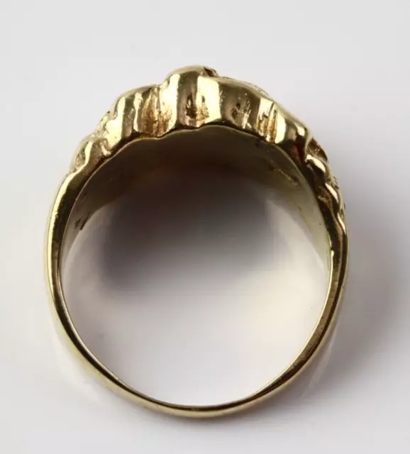 BEAUTIFUL 10K SOLID Yellow Gold Nugget Style Ring Size 8.5 $529.99 ...