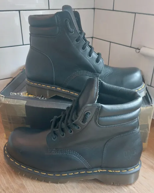 DR MARTENS DOCS Airwair Toe Cap Safety Work Boots Size 10 UK 'MADE IN ...