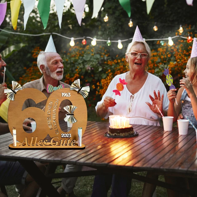Regalo Insegna Legno Tavola Numero Anni Libro degli Ospiti Compleanno Anniversario Uomo Donna