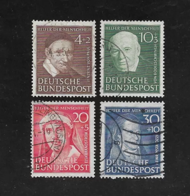 Briefmarken BRD / Bund 1951 Michel-Nr. 143, 144, 145, 146 gestempelt