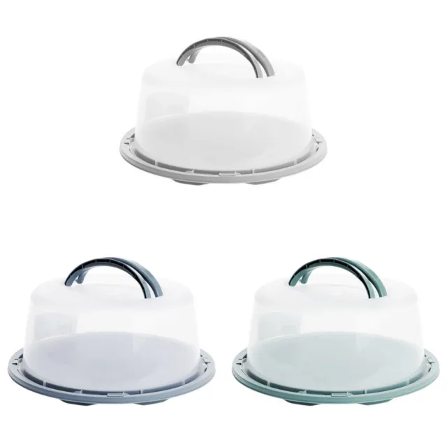 Plastic Cake Box Round Carrier Storage Container Clear Lockable Lid with Handle