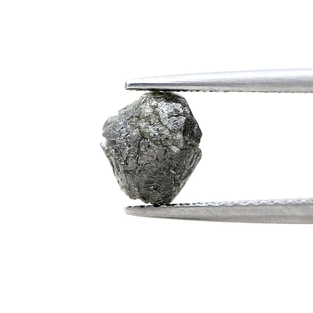 Diamant Brut Naturel 2.19 Ct, Gris Scintillant, Forme Sphérique Balle, Non Traité, Afrique