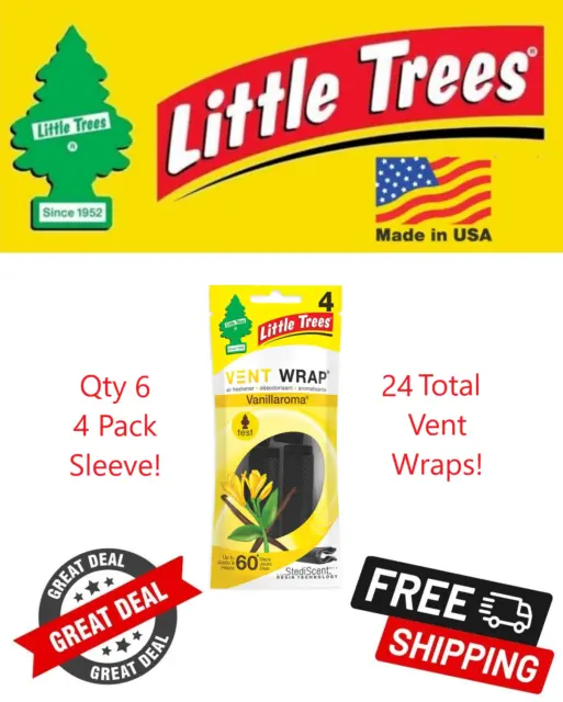 Little Trees Vent Wrap Vanillaroma Scent Air Freshener for Car & Home - 24 Pack!