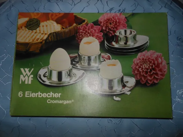 WMF Eierbecher Egg Cups Design 6 Stück Cromargan mit OVP