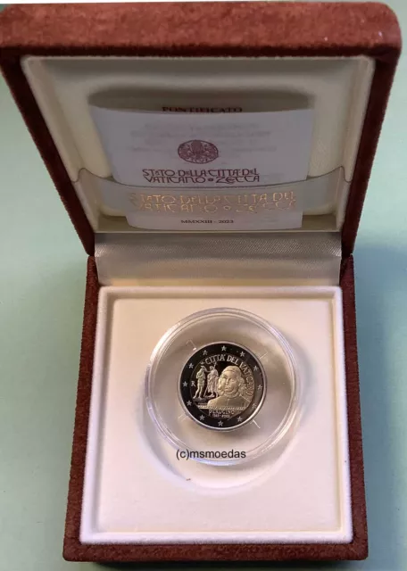 Vatikan 2 Euro 2023 Perugino Gedenkmünze Euromünze coin Etui Proof PP