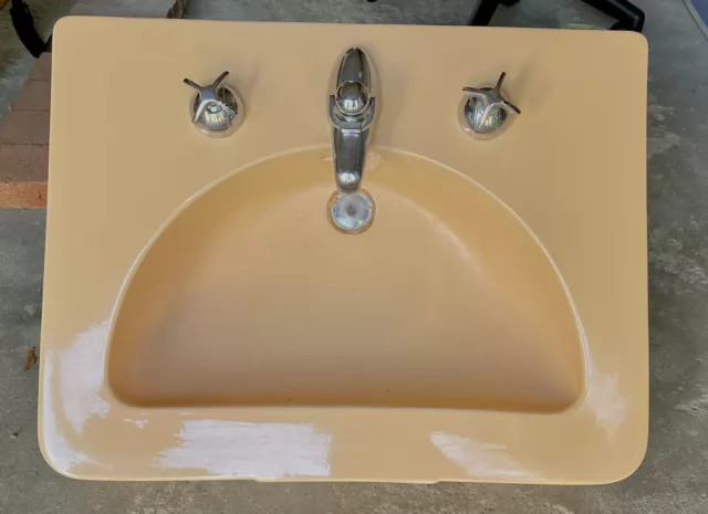 Vintage Crane Elayne Peach Sink - Elegant Mid Century - Great Condition