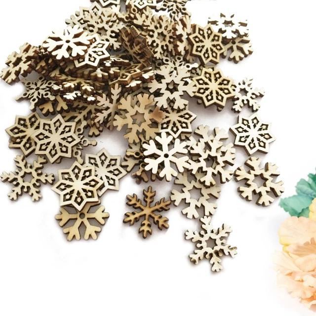 Schneeflocke Holz Ornament Verzierungen Weihnachten Verzierungen Ausschnitte