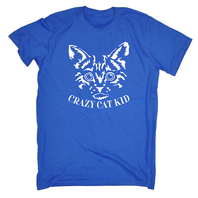 Funny Kids Childrens T-Shirt tee TShirt - Crazy Cat Kid