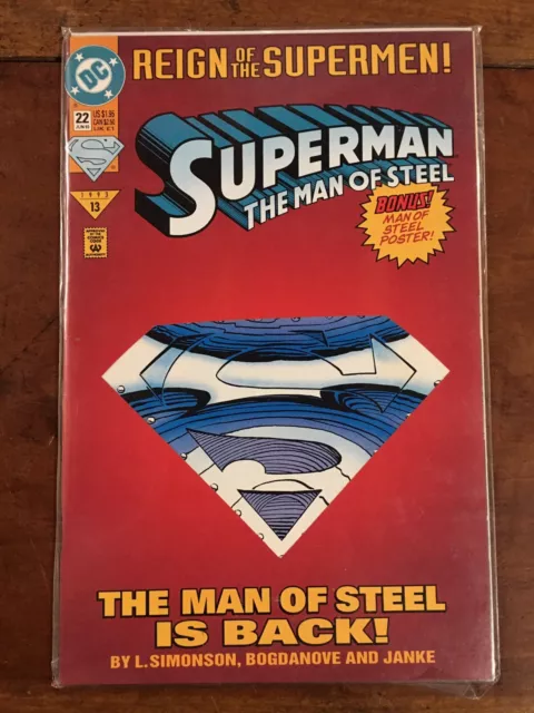 Reign Of The Supermen - Superman: The Man of Steel #22 Die-Cut Cover - Jun 1993