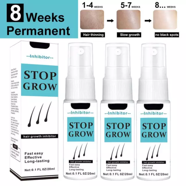 1-3x Powerful Permanent Painless Hair Removal Spray, Stop Hair Growth Inhibitor