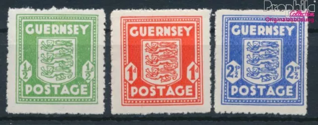 Briefmarken Guernsey (Dt.Bes.2.WK.) 1941 Mi 1-3 postfrisch Flaggen und Wa (10221