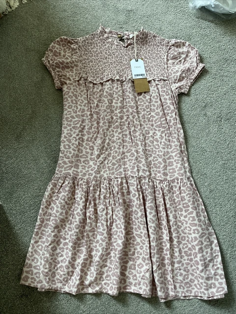 Abito estivo next ragazze nuovo con etichette età 12 rosa leopardo