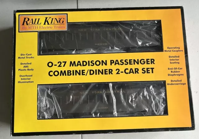 MTH RAIL KING NY Central Madison Combine/Diner 2 Car Set 30-6214 New