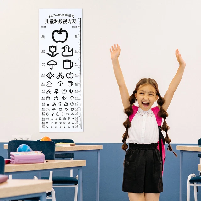 UKCOCO Sehtafel Aus Kunststoff – Visuelle Testkarte Für Zuhause Und Schule, Weiß