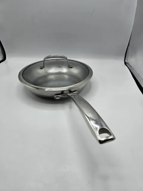 Belgique 10" Frying Stainless Steel Pan Skillet 10 inch W Glass Lid Great Shape!